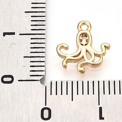 Brass Micro Pave Clear Cubic Zirconia Pendants KK-T075-38G-1