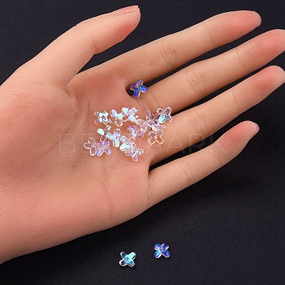 Transparent Spray Painted Glass Beads GLAA-YW0003-10-1