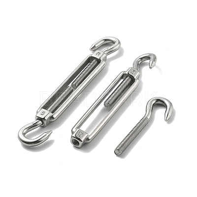 304 Stainless Steel Turnbuckle with Adjustment Hook Eyelet Screw STAS-B082-03P-1