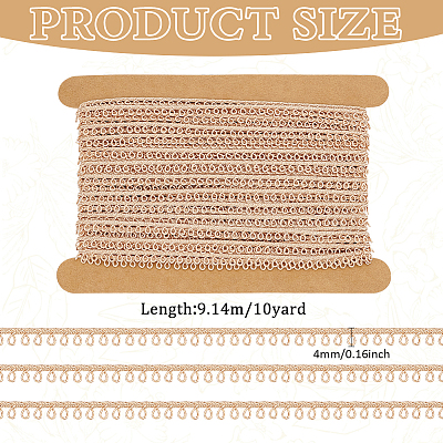 10 Yards Polyester Picot Lace Trim SENE-WH0003-42A-1
