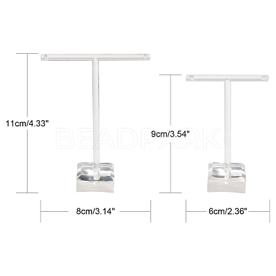 T Bar Organic Glass Earring Display Stand X-EDIS-G001-01-1