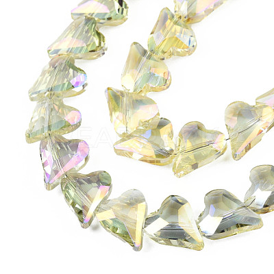 Electroplate Transparent Glass Beads Strands EGLA-N002-44-02-1