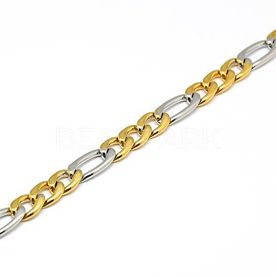 Fashionable Matte 304 Stainless Steel Figaro Chain Necklaces for Men STAS-A028-N016C-1