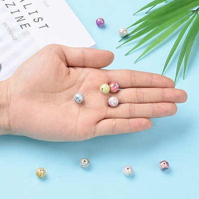AB Color Wave Printed Acrylic Beads MACR-Q151A-M-1
