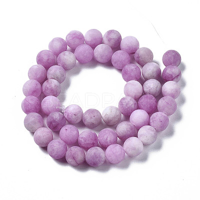 Natural White Jade Bead Strands X-G-R297-8mm-50-1