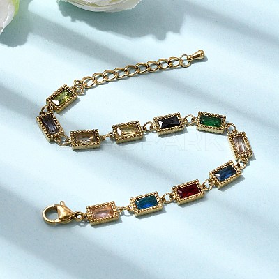 304 Stainless Steel Link Chain Bracelets for Women BJEW-A093-01C-G-1