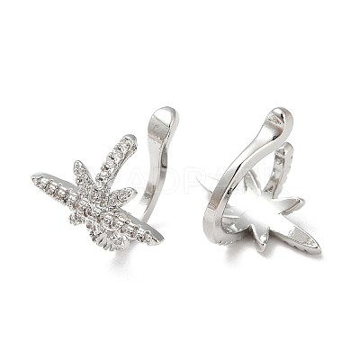 Rack Plating Brass Micro Pave Cubic Zirconia Cuff Earring EJEW-C086-13P-1