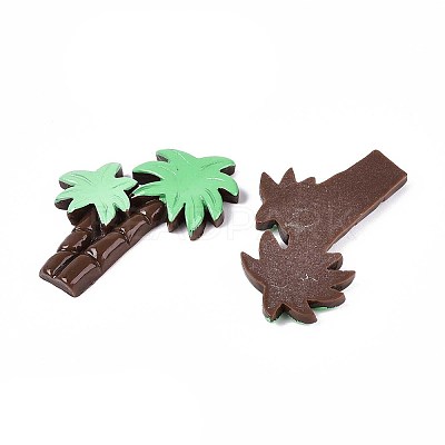 Coconut Tree Opaque Resin Cabochons CRES-T025-34-1