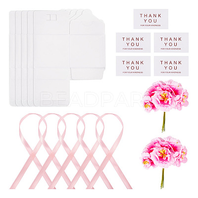 Clear PVC Candy Gift Packaging Boxes with Ribbon & Artificial Flower CON-TAC0001-20A-1