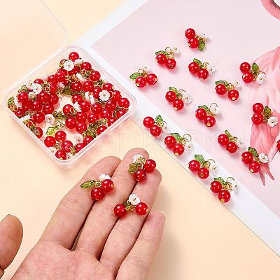 50Pcs Glass Pendants PALLOY-SZ00001-1
