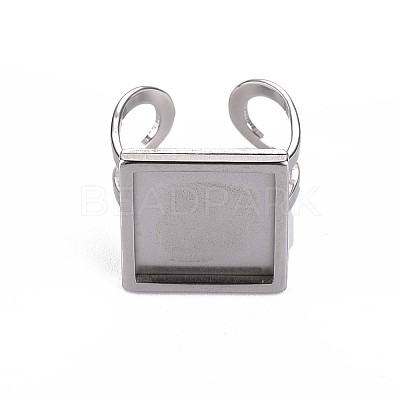 Non-Tarnish 201 Stainless Steel Cuff Pad Ring Settings X-STAS-S080-041C-P-1