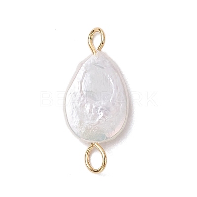 Natural Keshi Pearl Connector Charms PALLOY-JF04243-03-1