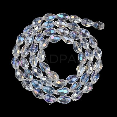 Transparent Electroplate Glass Beads Strands EGLA-N013-T8mm-B01-1