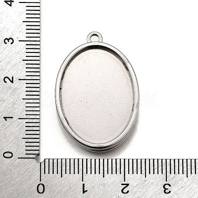 304 Stainless Steel Pendant Cabochon Settings STAS-S181-02P-C-1