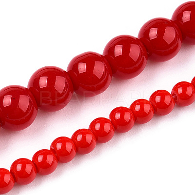 Opaque Solid Color Glass Beads Strands GLAA-T032-P4mm-04-1