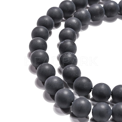 Dyed & Heated Natural Black Agate Beads Strands X-G-H1617-1