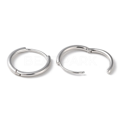 Anti-Tarnish Rhodium Plated 925 Sterling Silver Huggie Hoop Earrings STER-D016-03E-P-1