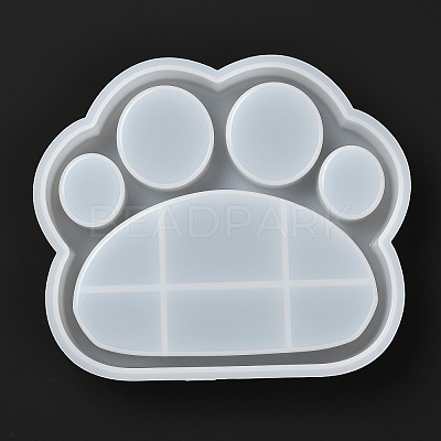 DIY Cat Footprint Plate Silicone Molds DIY-I057-04-1