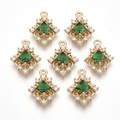 Golden Tone Brass Pendants GLAA-R212-16A-1
