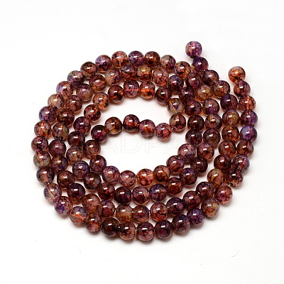 Baking Paint Glass Beads Strands DGLA-Q023-8mm-DB61-1