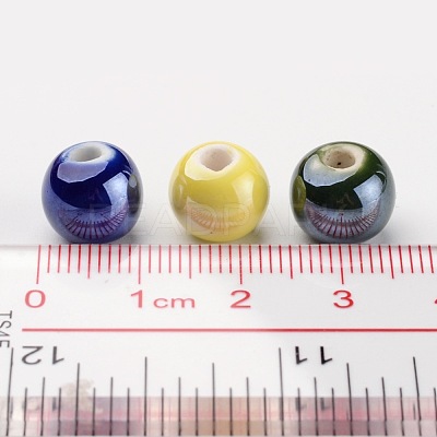Glazed Porcelain Beads PORC-D001-8mm-M-1