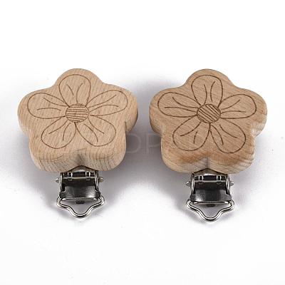 Beech Wood Baby Pacifier Holder Clips WOOD-T015-24-1