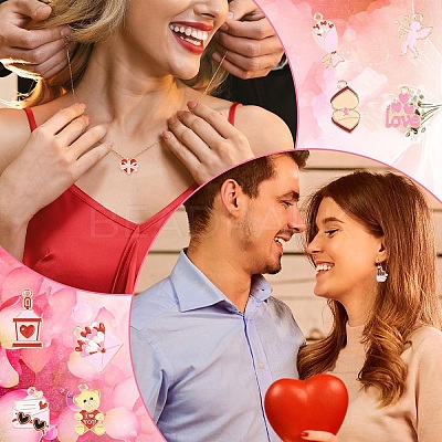 20Pcs 10 Styles Valentine's Day Alloy Enamel Pendants ENAM-YW0008-67-1