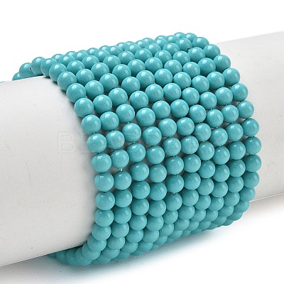 Synthetic Taiwan Turquoise Round Beads Strands G-A130-4mm-L08-1