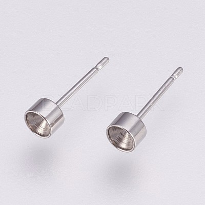 Non-Tarnish 304 Stainless Steel Stud Earring Settings STAS-I088-H-04P-1