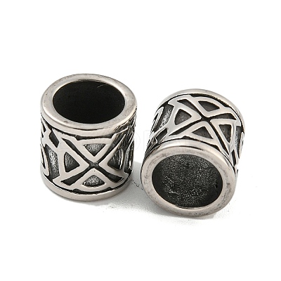 316 Surgical Stainless Steel European Beads STAS-Q326-01AS-08-1