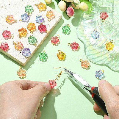30Pcs 5 Colors Handmade Lampwork Charms PALLOY-CJ0002-66-1