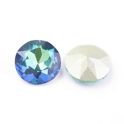 Pointed Back & Back Plated Glass Rhinestone Cabochons RGLA-J012-10mm-001SP-1