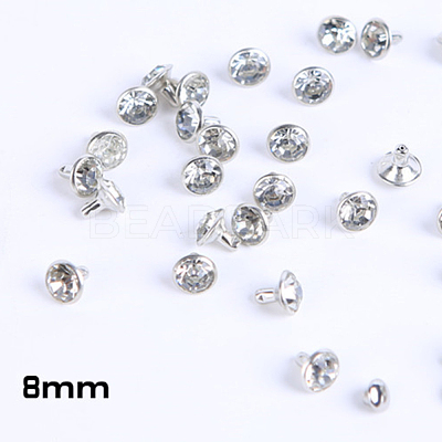 Brass Rhinestone Rivets KK-WH0035-13D-1