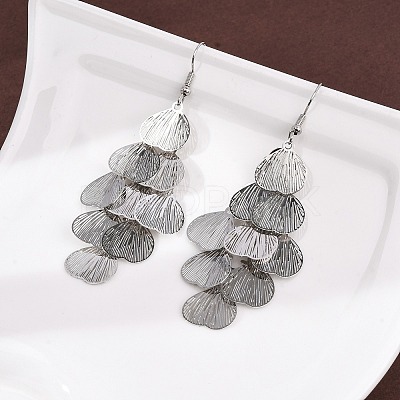 430 Stainless Steel Heart Dangle Earrings EJEW-A137-09P-1