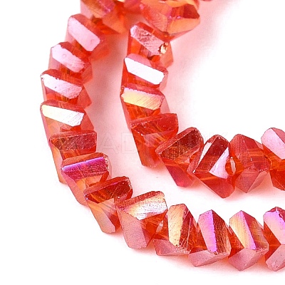 Electroplate Transparent Glass Beads Strands EGLA-Q139-01A-A11-1