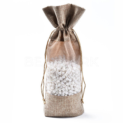 Rectangle Cotton Drawstring Winebottle Bags OP-Q053-016D-1