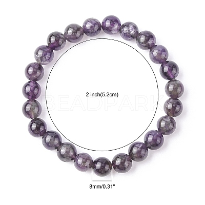 Natural Amethyst Beaded Stretch Bracelets B072-2-1