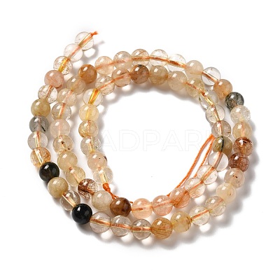 Natural Rutilated Quartz Beads Strands G-B029-B02-02-1