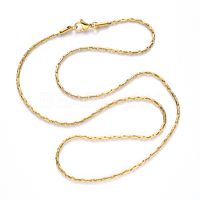 PVD Vacuum Plating 304 Stainless Steel Boston Link Chain Necklace NJEW-S420-005A-G-1