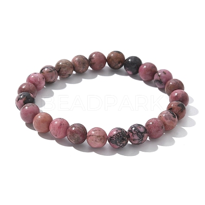 Natural Rhodonite Beads Stretch Bracelets BJEW-F380-01-B16-1