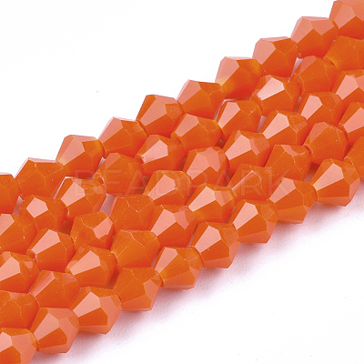 Opaque Solid Color Glass Beads Strands X-GLAA-Q080-4mm-B03-1
