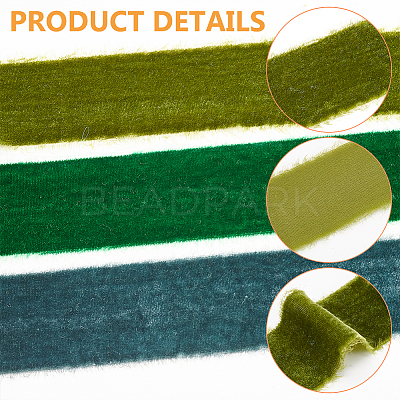 4 Yards 4 Colors Frayed Velvet Ribbon SRIB-WR0001-08B-1