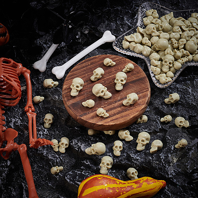 150Pcs 3 Styles Mini Resin Skull Display Decorations FIND-SP0005-57-1