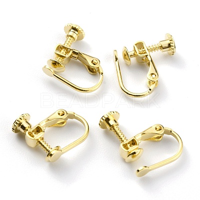 Brass Clip-on Earring Findings X-KK-Z007-22G-1