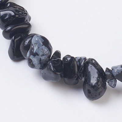 Natural Snowflake Obsidian Stretch Bracelets BJEW-JB03681-10-1