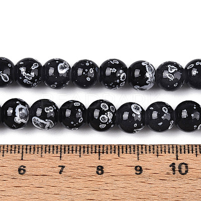 Baking Paint Glass Beads Strands DGLA-N015-8mm-10-1