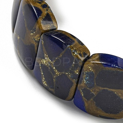 Synthetic Rectangle Gold Clinquant Stone Stretch Bracekets G-P549-01A-1