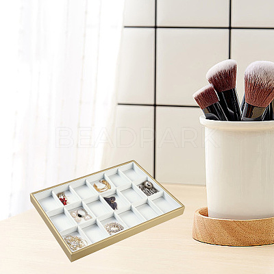 1Pc 18 Grids Imitation Leather Jewelry Trays CON-CL0001-02A-1