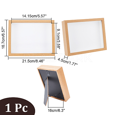 Wood with Paper Dried Flower Photo Frame AJEW-WH0314-109A-1