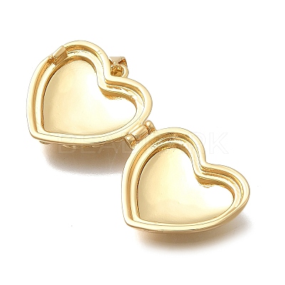 Valentine's Day Brass Heart Locket Pendants KK-D431-035D-G-1